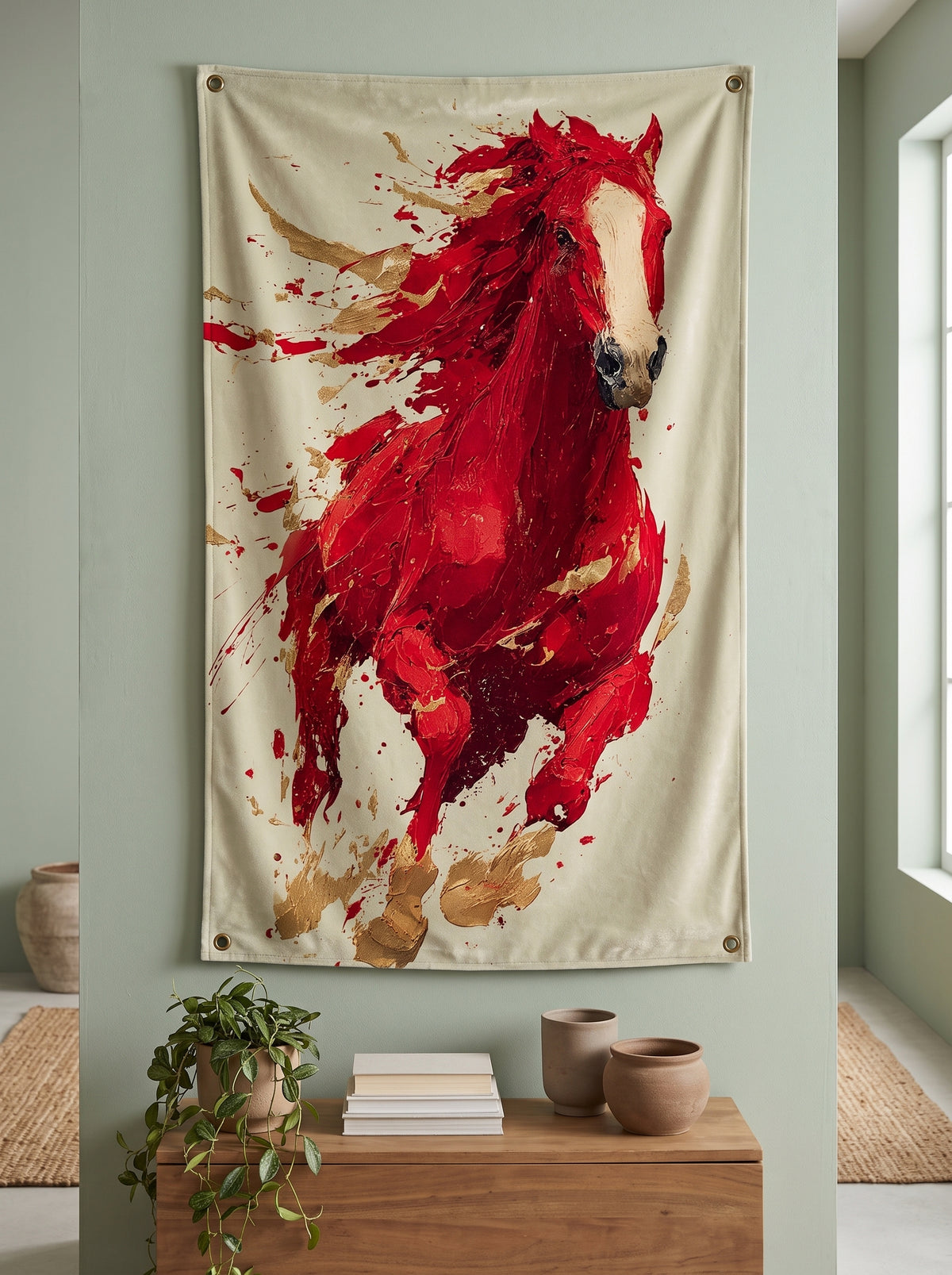 Firing Horse Wall Tapestry