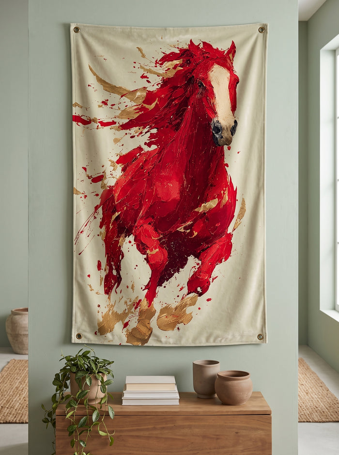 Firing Horse Wall Tapestry