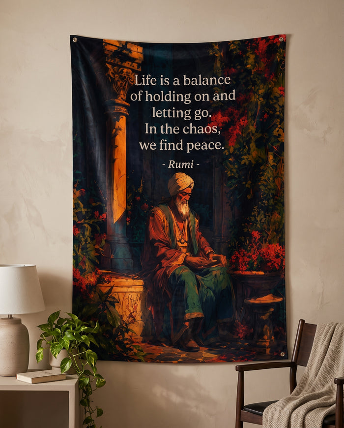 Balance in Life Rumi Wall Tapestry