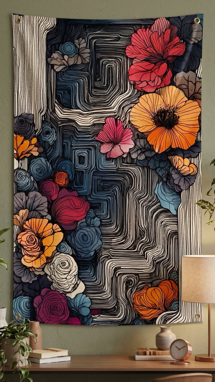 Flowery Beauty Wall Tapestry