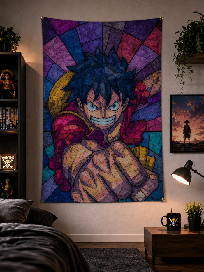 Punching Luffy One Piece Wall Tapestry