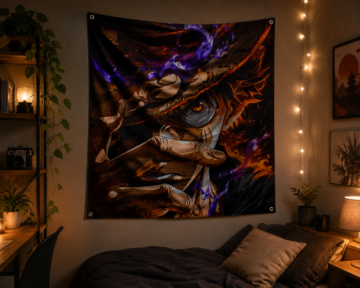 Angry Luffy Wall Tapestry
