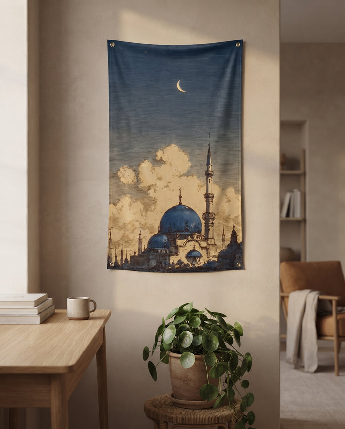 Blue Mosque Islamic Wall Tapestry