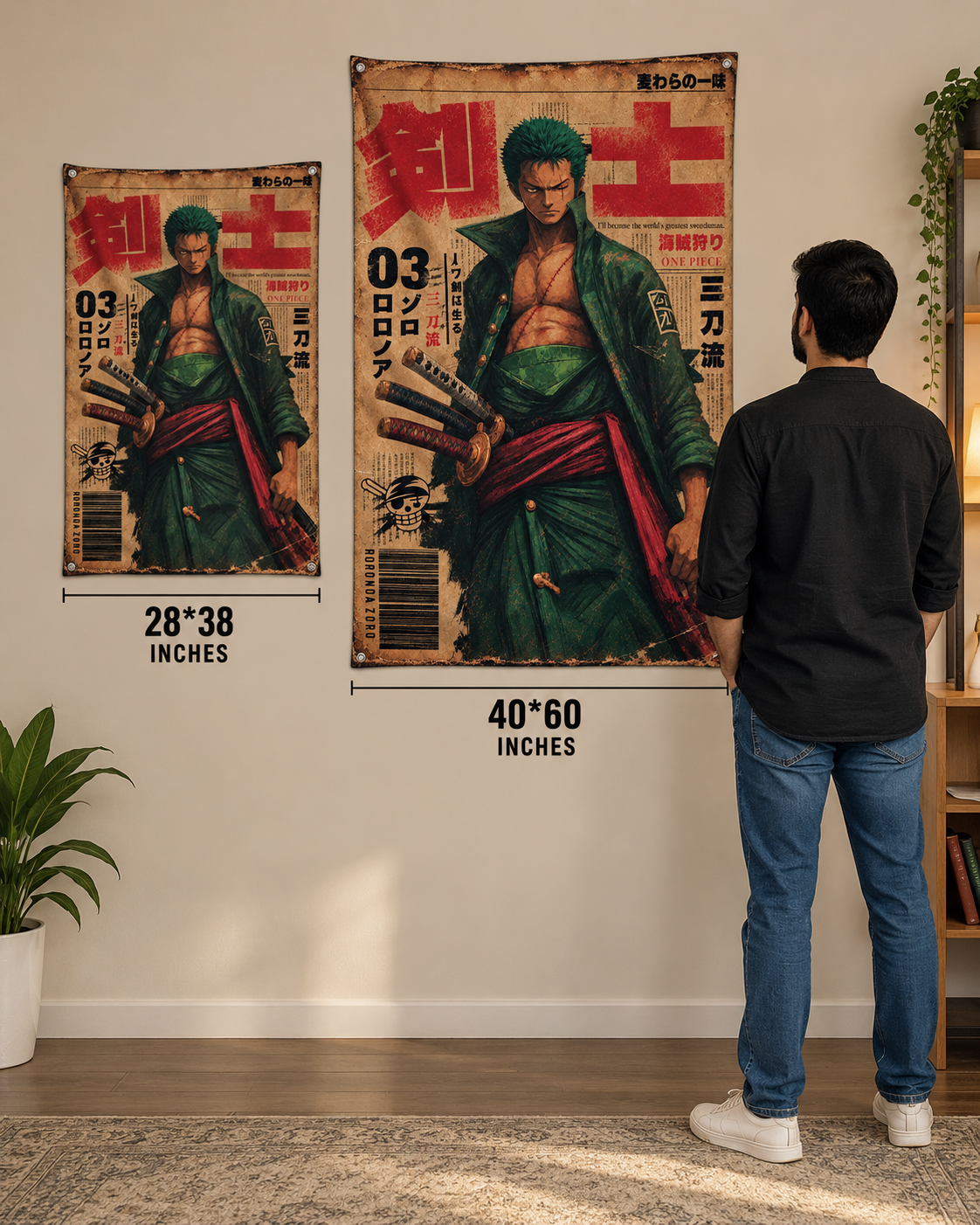 Zoro Wanted Poster Wall Tapestry