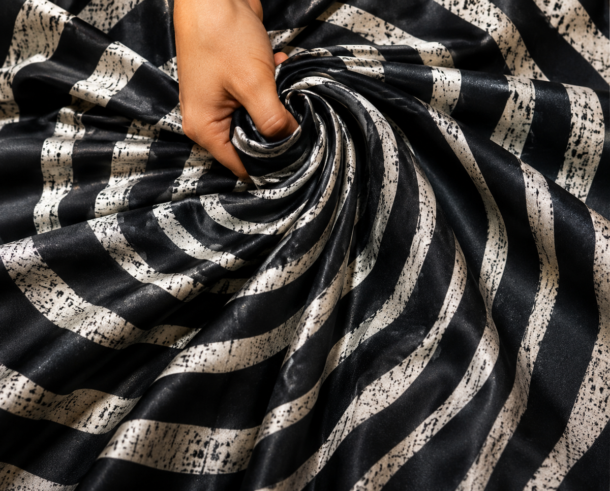 Black and White Spiral Art Tapestry
