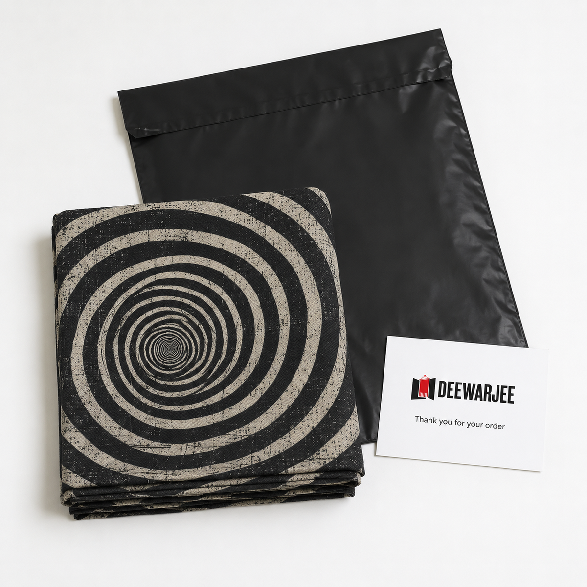 Black and White Spiral Art Tapestry