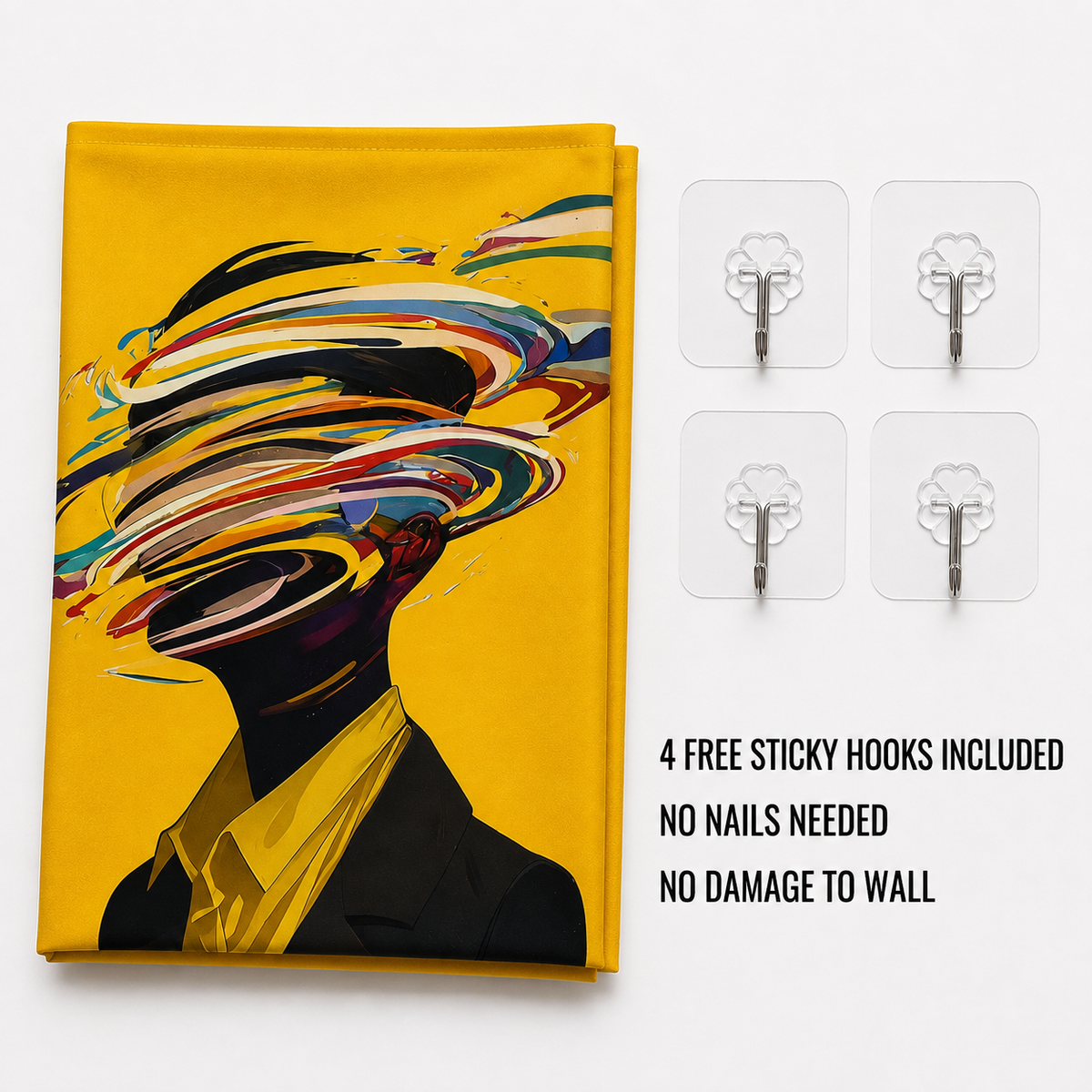 Confused Head Abstract Art Tapestry