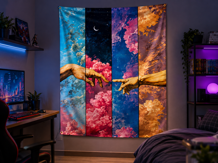 Two Hands Aesthetic Art Tapestry