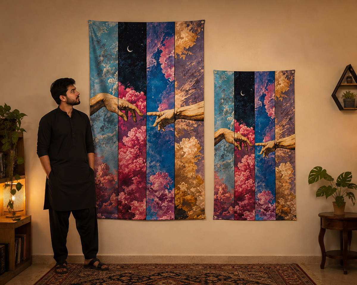 Two Hands Aesthetic Art Tapestry