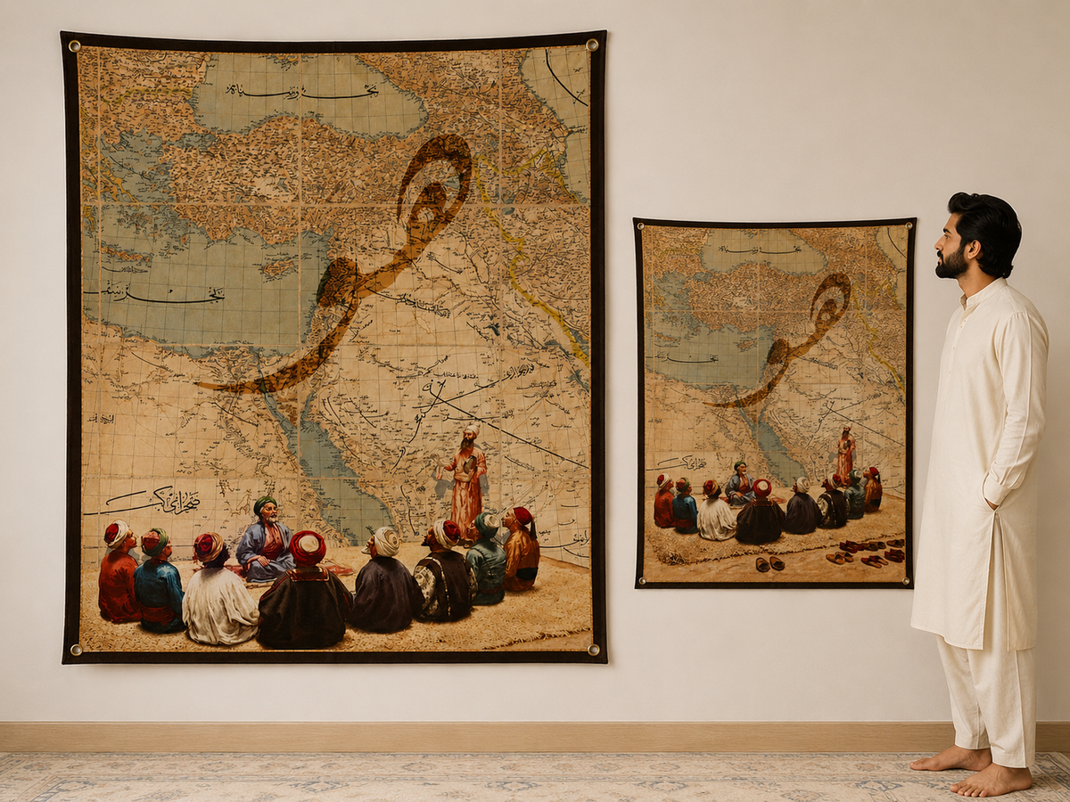 Allah Hu Islamic Wall Tapestry
