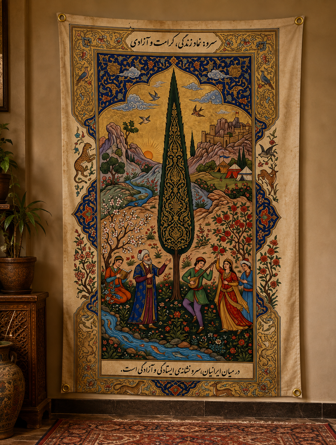 Persian Art Wall Tapestry