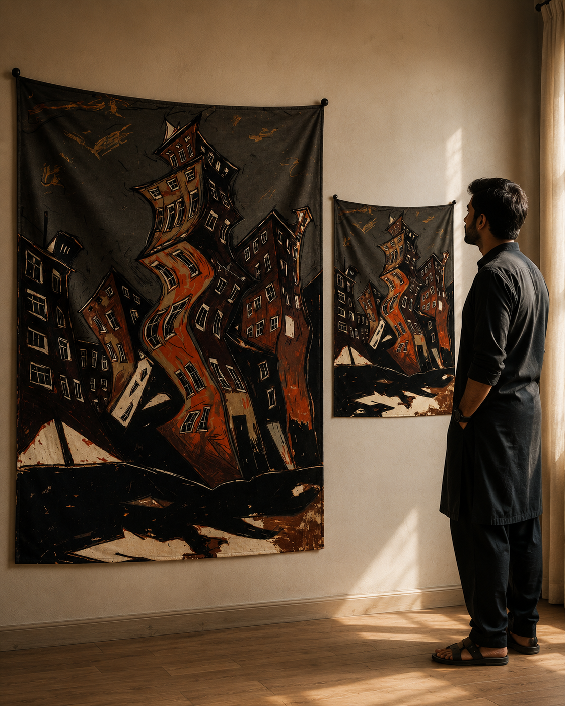 Black Housing Pop Art Tapestry