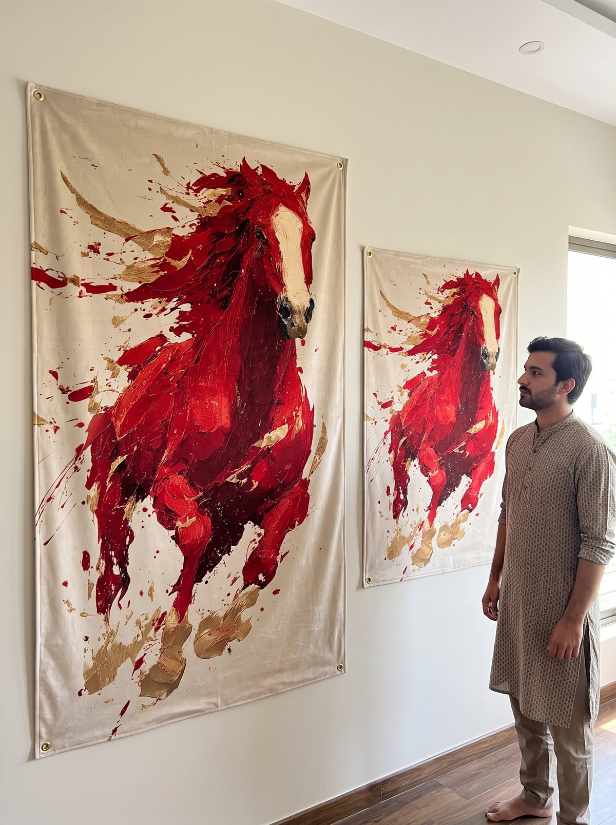 Firing Horse Wall Tapestry