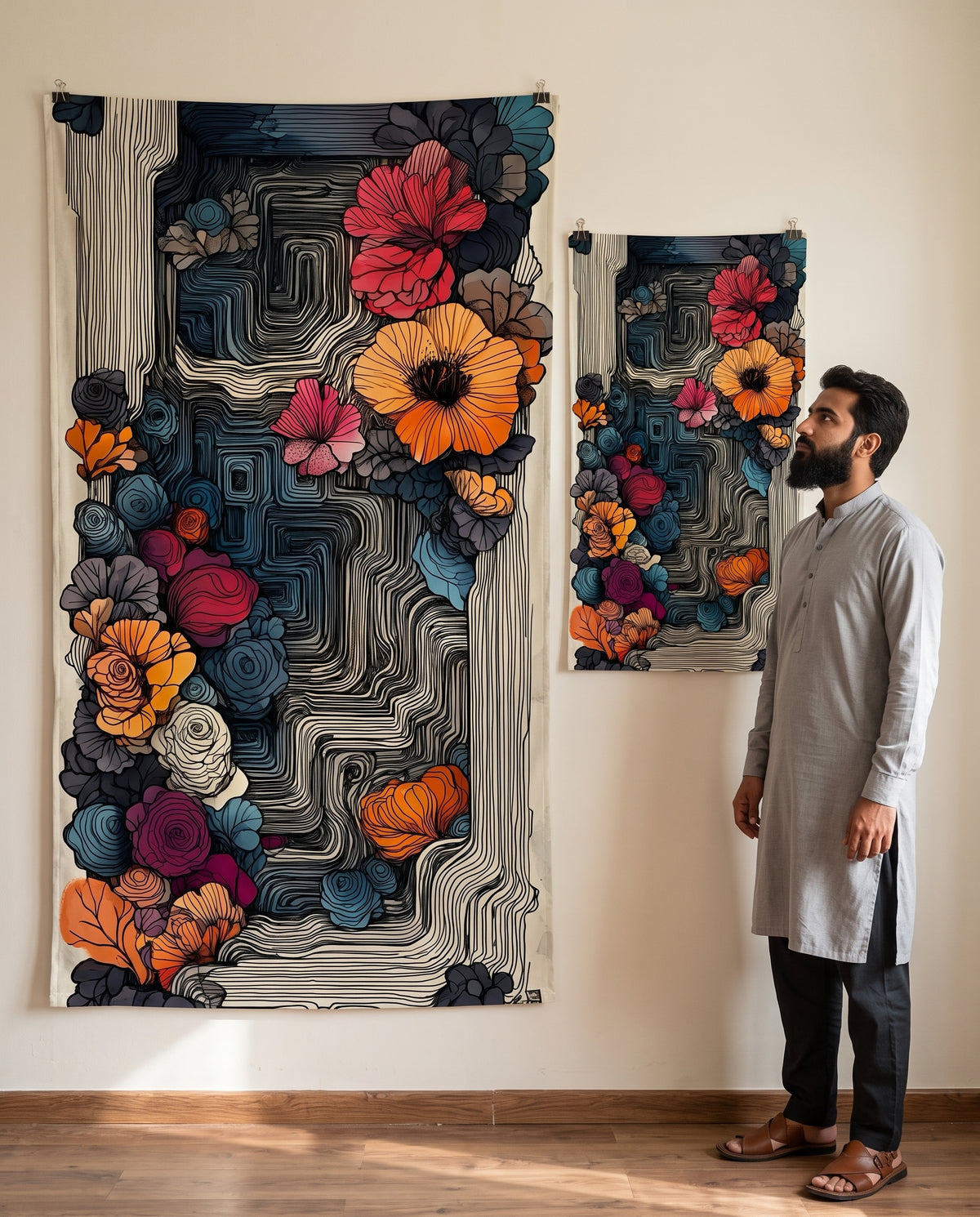 Flowery Beauty Wall Tapestry