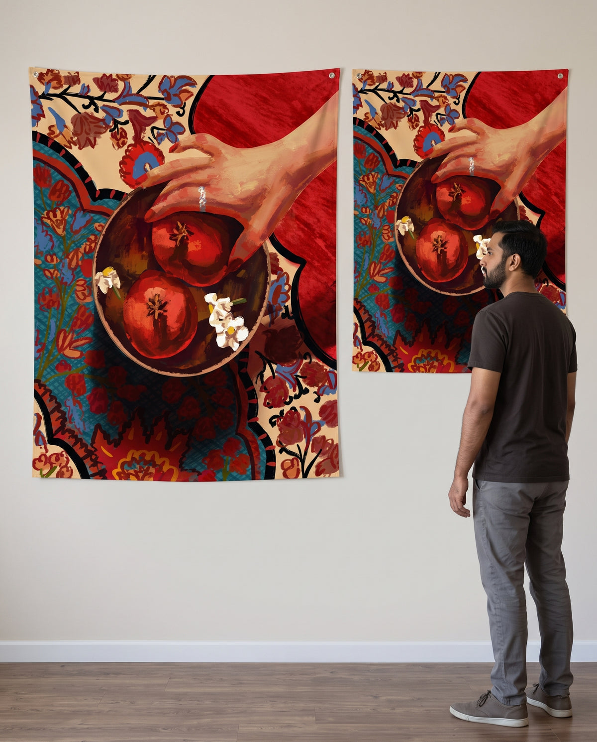 Red Persian Art Tapestry