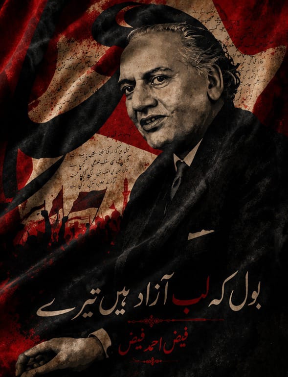 Faiz Ahmad Faiz Poetry Wall Tapestry