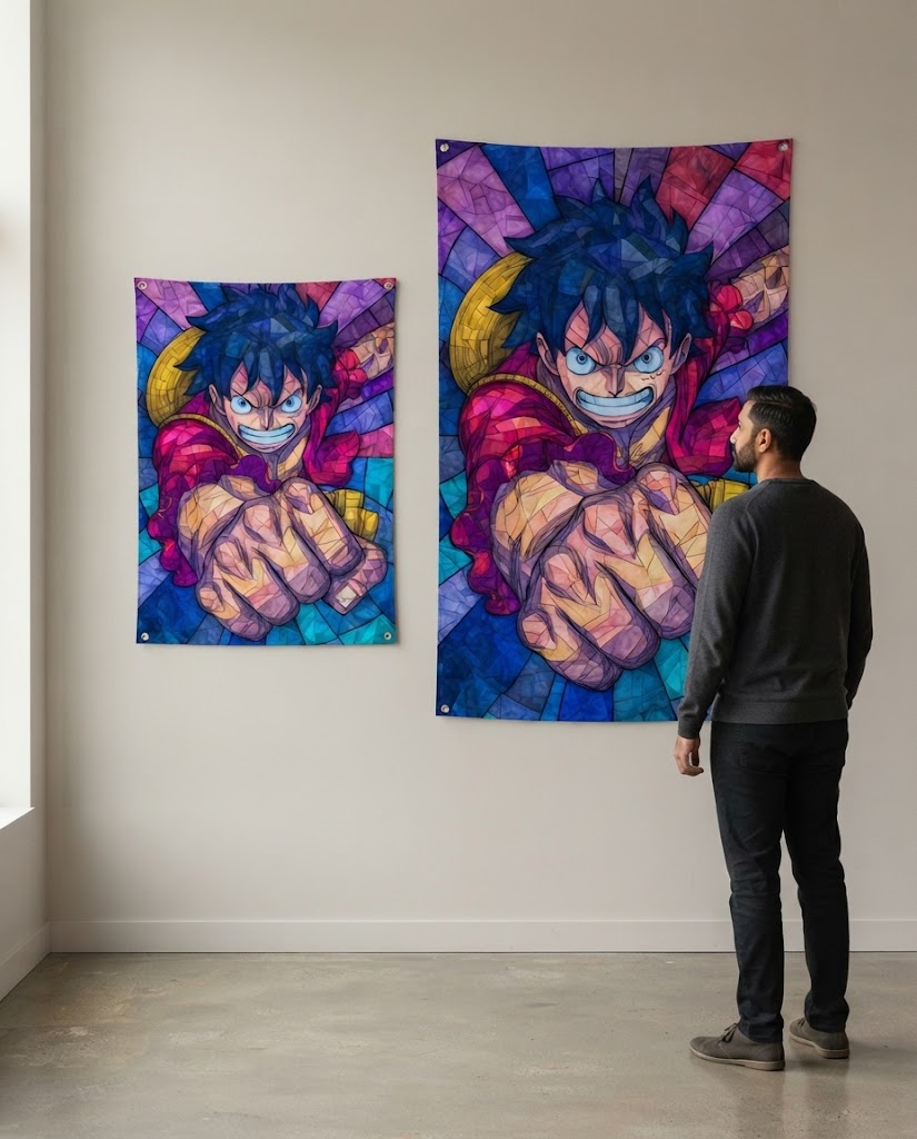 Punching Luffy One Piece Wall Tapestry